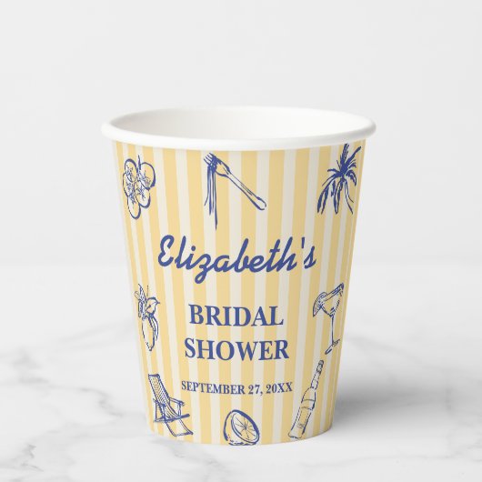 La Dolce Vita Lemons Italiaans Vrijgezellenfeest Papieren Bekers (Voorkant)