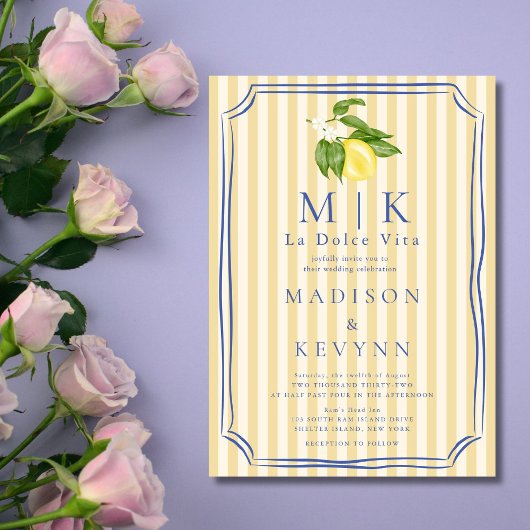 La Dolce Vita Lemons Italiaanse bruiloft Kaart