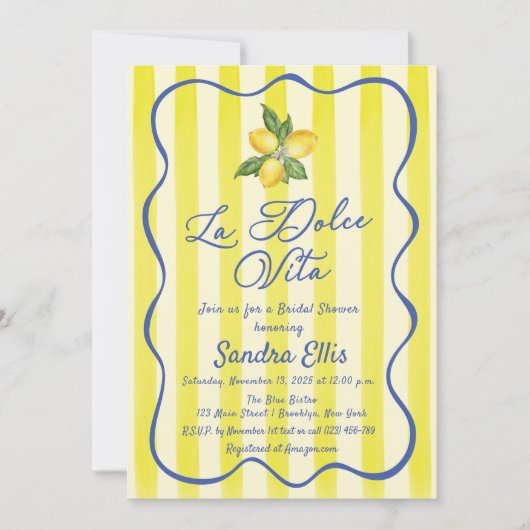 La Dolce Vita Lemons Italian Bridal Shower Kaart (Voorkant)