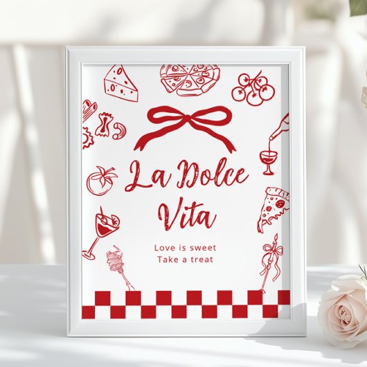 La Dolce Vita Love is sweet Italian Bridal Shower Poster