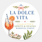La Dolce Vita Mahjong Spritz & Stacks Ronde Sticker (Voorkant)