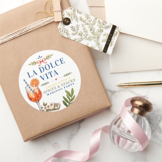 La Dolce Vita Mahjong Spritz & Stacks Ronde Sticker (Geschenken)