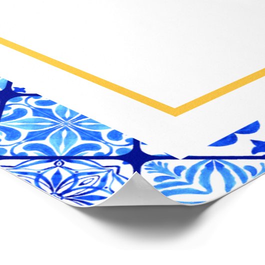 La Dolce Vita Mediterraan Huwelijk Welkom Poster (Hoek)