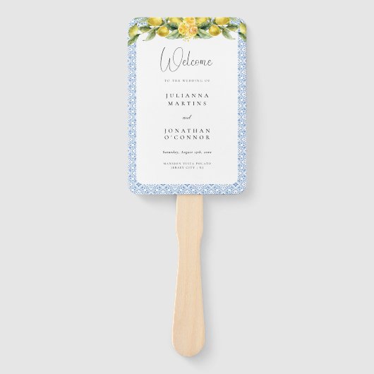 La Dolce Vita - Mediterraan huwelijksprogramma Handwaaier (Voorkant)