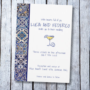 La Dolce Vita Mediterraan Italiaans blauw tegel Kaart