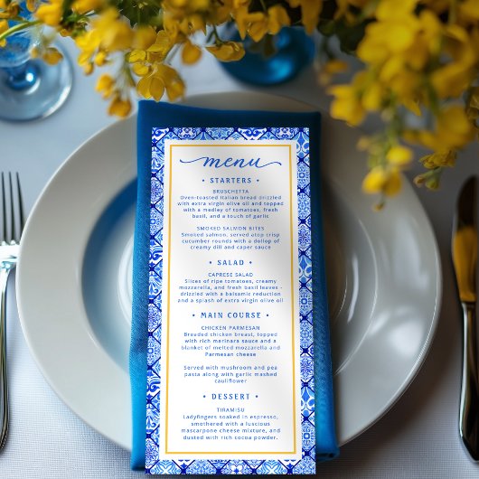 La Dolce Vita Mediterraan Vrijgezellenfeest Menu