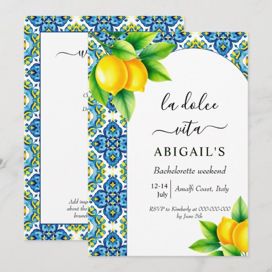 La Dolce Vita Mediterraan vrijgezellenweekend Kaart (Voorkant / Achterkant)