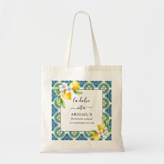 La Dolce Vita Mediterraan vrijgezellenweekend Tote Bag (Voorkant)