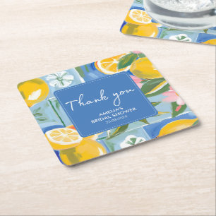 La dolce vita mediterraan zomerse Bruidsdouche Kartonnen Onderzetters