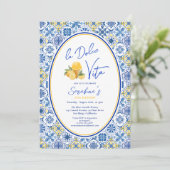 La Dolce Vita Mediterraan zomerverjaardagsfeest Kaart (Staand voorkant)