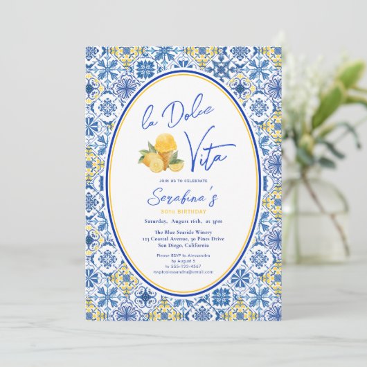La Dolce Vita Mediterraan zomerverjaardagsfeest Kaart (Staand voorkant)