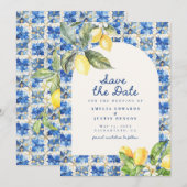 La Dolce Vita Mediterrane Citroen Save the Date Kaart (Voorkant / Achterkant)