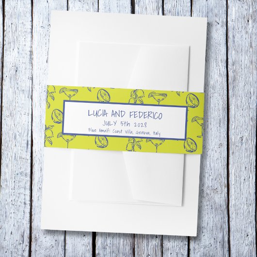 La Dolce Vita mediterrane citroenen Uitnodigingen Wikkel