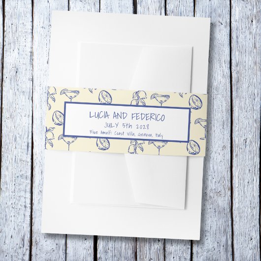 La Dolce Vita mediterrane citroenen Uitnodigingen Wikkel