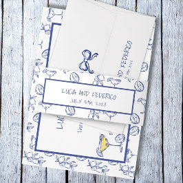 La Dolce Vita mediterrane citroenen Uitnodigingen Wikkel