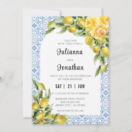 La Dolce Vita - Mediterrane Italiaanse citroen bru Kaart (Voorkant)