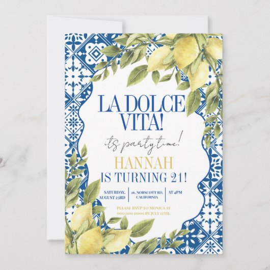 La Dolce Vita Mediterrane Italiaanse citroen verja Kaart (Voorkant)