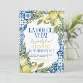 La Dolce Vita Mediterrane Italiaanse citroen verja Kaart (Staand voorkant)