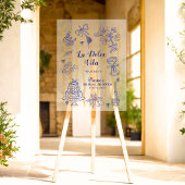 La Dolce Vita Mediterranean Bridal Shower Welcome Acryl Bord