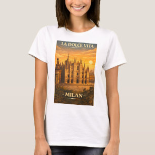 La Dolce Vita - Milaan Reisposter Antiek Design T-shirt