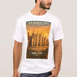 La Dolce Vita - Milaan Reisposter Antiek Design T-shirt
