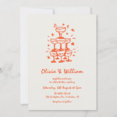 La Dolce Vita Moderne Hand getrokken bruiloft Kaart (Voorkant)