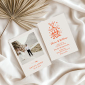 La Dolce Vita Moderne Hand getrokken bruiloft Kaart