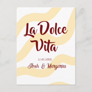 La Dolce Vita perzik huwelijks paar Naam mauve Briefkaart