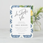 La Dolce Vita Positano Italiaans Bruidsdiner Kaart (Staand voorkant)