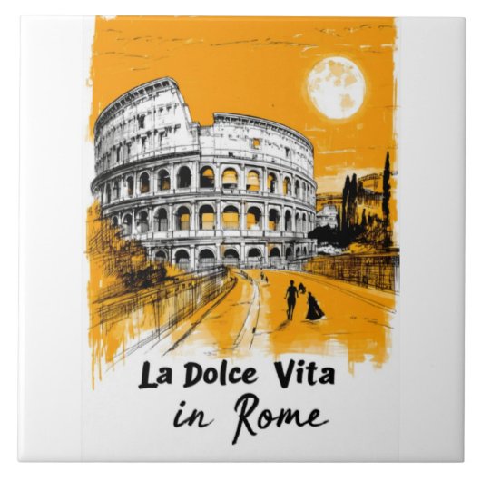 La Dolce Vita - Poster Art Tegeltje (Voorkant)