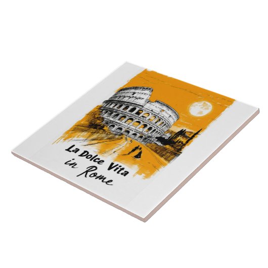 La Dolce Vita - Poster Art Tegeltje (Zijkant)