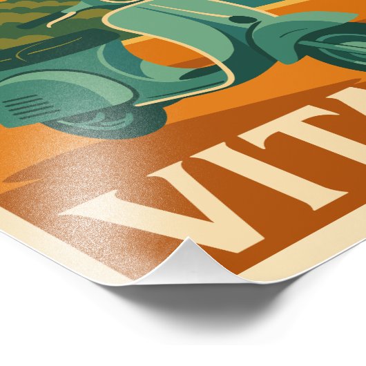 La Dolce Vita – Retro Italiaanse kust Reisposter Foto Afdruk (Hoek)