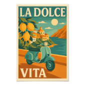 La Dolce Vita – Retro Italiaanse kust Reisposter Foto Afdruk (Voorkant)