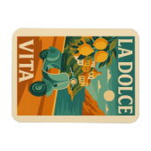 La Dolce Vita – Retro Italiaanse kust Reisposter Magneet (Horizontaal)
