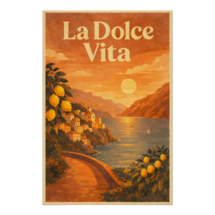 La Dolce Vita – Retro Italiaanse Kust Reisposter Perfect Poster