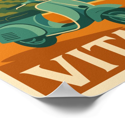 La Dolce Vita – Retro Italiaanse kust Reisposter Poster (Hoek)