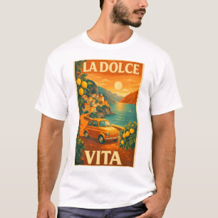 La Dolce Vita – Retro Italiaanse Kust Reisposter T-shirt