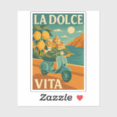 La Dolce Vita – Retro Italiaanse Kust Reizen Sticker (Vel)