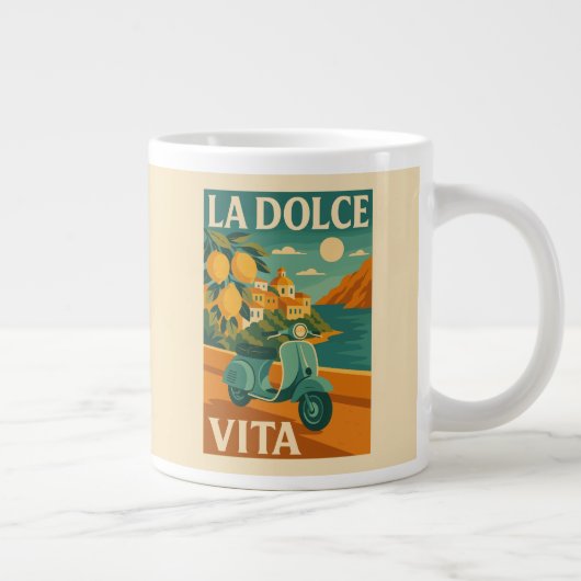 La Dolce Vita – Retro Italiaanse kustreizen Grote Koffiekop (Rechts)