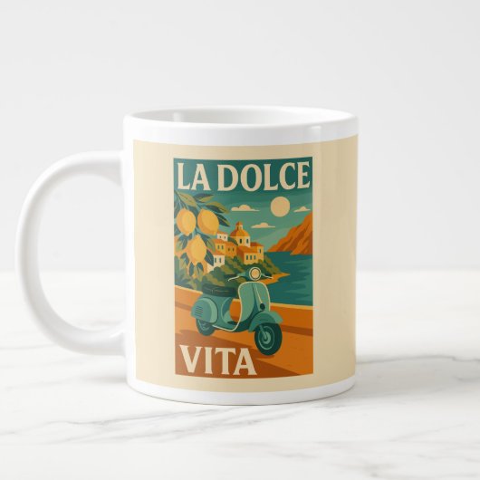 La Dolce Vita – Retro Italiaanse kustreizen Grote Koffiekop (Links)