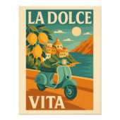 La Dolce Vita – Retro Italian Coast Travel Foto Afdruk (Voorkant)