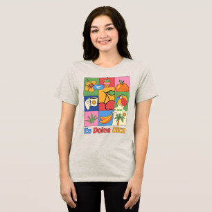 La Dolce Vita Retro Zomer Pop Art Tri-Blend Shirt