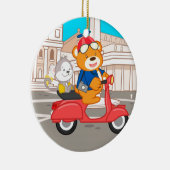 La Dolce Vita Romana - Nano-Beer & Junior-aap Keramisch Ornament (Rechts)