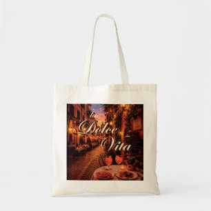 La Dolce Vita Rome Trastevere Nacht Illustratie Tote Bag