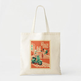 La Dolce Vita Rome Vintage Reistas Italië Kunst Tote Bag