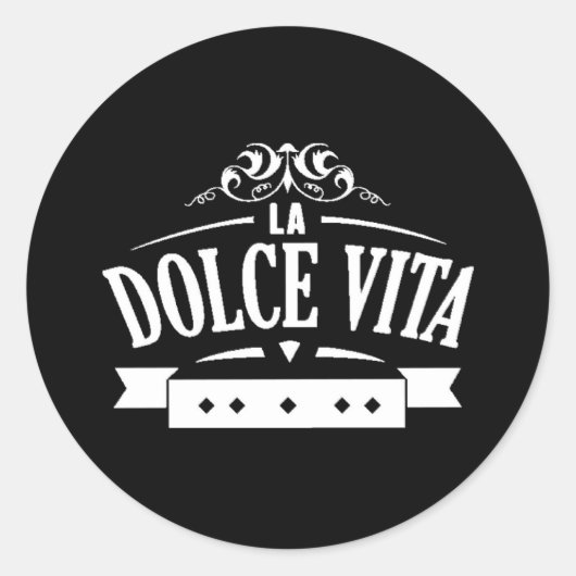 La Dolce Vita Ronde Sticker (Voorkant)