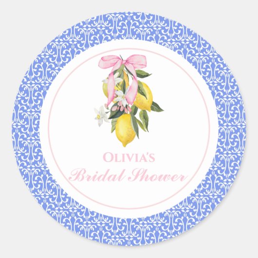 La Dolce Vita Roze Lint Bruidsfeest Ronde Sticker (Voorkant)