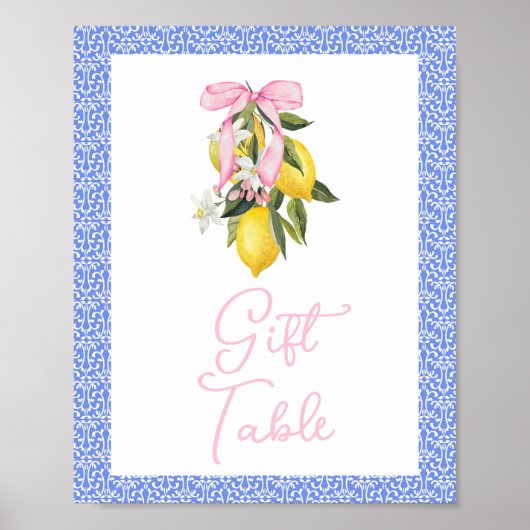 La Dolce Vita Roze Strik Baby Shower Cadeaus Poster (Voorkant)