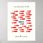 La dolce vita sardines poster (Voorkant)