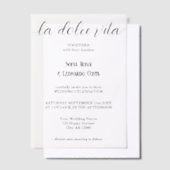 La Dolce Vita Script Elegante Italiaanse bruiloft Vellum Uitnodigingen (Offset)
